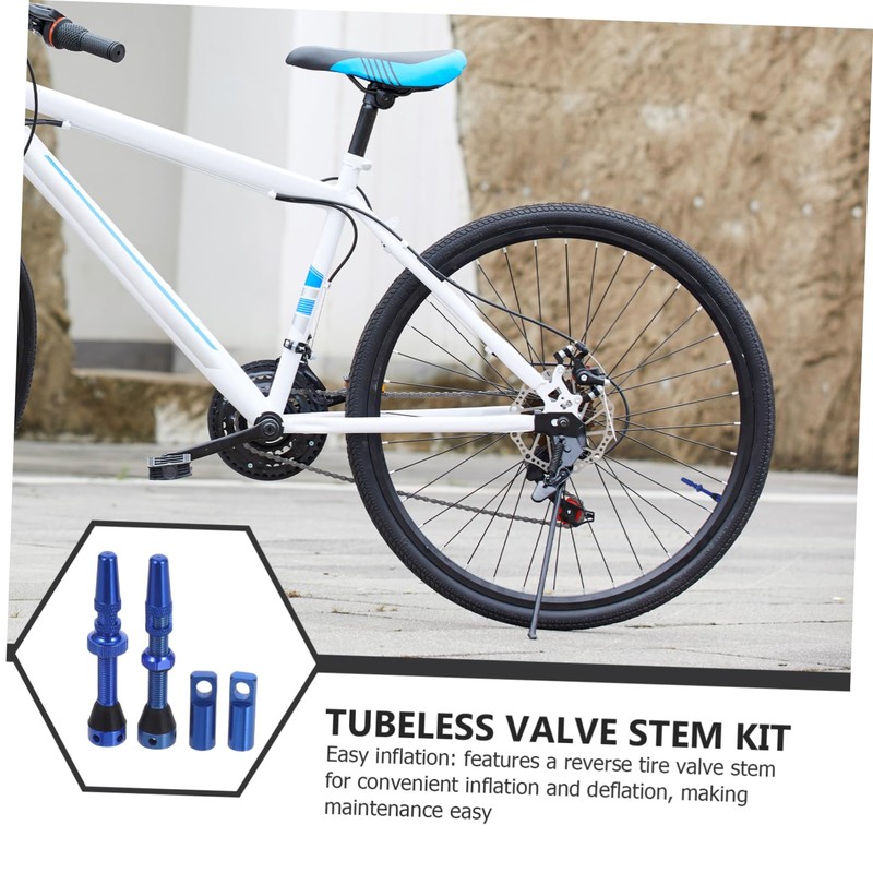 BESPORTBLE 4pcs Durable Aluminum Alloy Tubeless Valve Stem Kit with