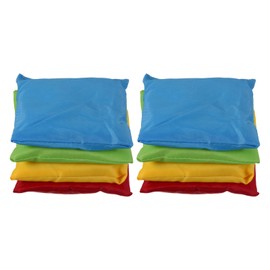 M METERXITY 8 Pack Cornhole Bean Bags - Canvas Sandbag with Plastic Particles, Apply to Bean Bag Throwing Games/Outdoor Activities(Blue, Green, Red, Yellow)