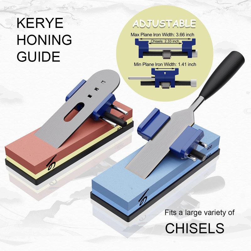 KERYE Japanese Whetstone Sharpener Set - 400/1000 3000/8000 Grit Water