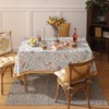 patdrea Designer Yellow French Spring Summer Tablecloth, Rustic Linen Floral