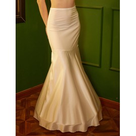 BEAUTELICATE Women 1 Hoop Mermaid Petticoat Fishtail Underskirt Trumpet Crinoline for Mermaid Wedding Dress Ivory