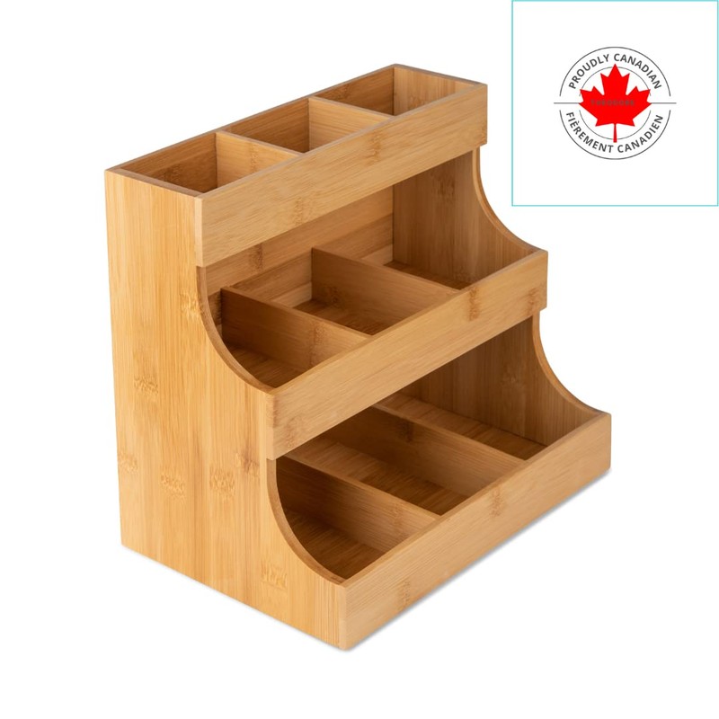 Theodore Vertical Bamboo Tea Organizer – Holds 180 Tea Bags