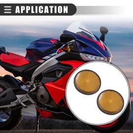 Motoforti Universal Motorcycle Scooter Reflectors, 2.2 Inch Dia, Plastic, 2pcs