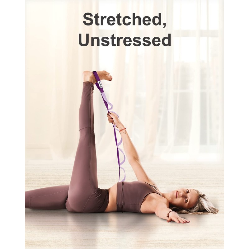 Tumaz Yoga Straps for Stretching, Multi-Loop Strap with 10 Loops