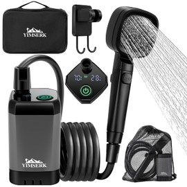 Yimserk Grey Shower Pump Shower Head And Bag, 7800mAh