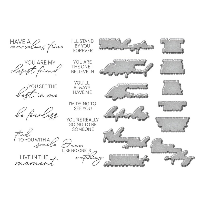 Spellbinders Bestie Sentiments Press Plate, Metal