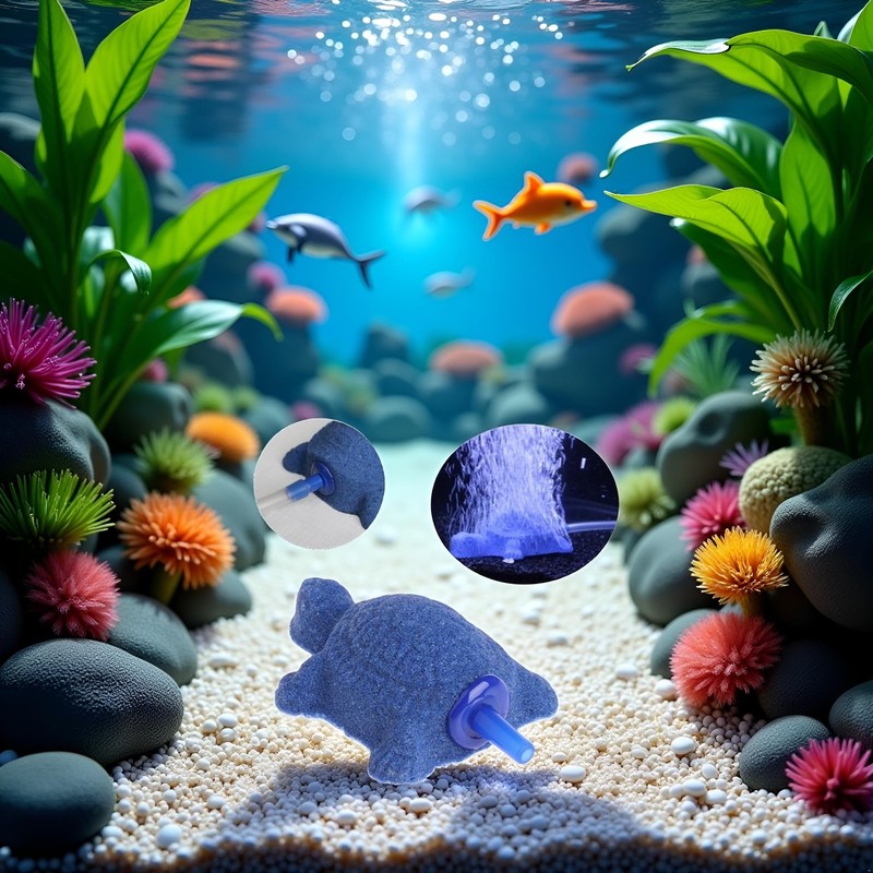 Blue Turtle Aquarium Bubble Air Stone Diffuser Fish Tank Aerator