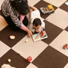 Bedroom Living Room Carpet Floor Mat Modular Mat (Small 30x30) 2 Pieces - Brown 2ea