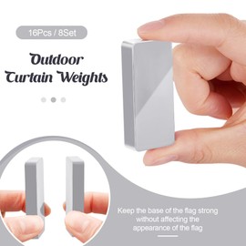 16 Pieces Outdoor Curtain Weights Heavy Outdoor Waterproof Curtain Magnets Flag Weight Magnetic Weight for Home Decor Shower Outside Curtains Tablecloth Flag Tablecloth to Stop Wind (Gray)
