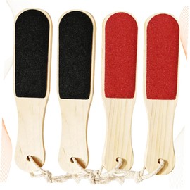 PACKOVE 4pcs Double Sided Wood Files for Removal Ergonomic Foot Tool Safe Dead Skin Scrubber Random Color for Home Foot Care Random Color