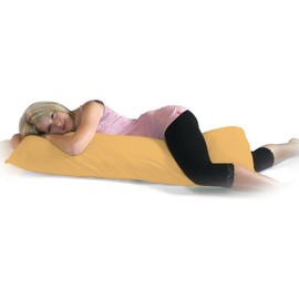Dukal Cover for side sleeper pillows, 40 x 120 cm, made of high-quality double jersey, 100% cotton, colour: yellow
