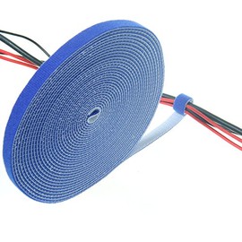 Tuka TKB5010 Velcro Cable Ties 15 m x 20 mm, Free to Cut to Size, Robust, Removable, Reusable, Cable Ties, Velcro Tape Cable Manager, Velcro Roll for Arrangement, Attaching Management Cables, Blue