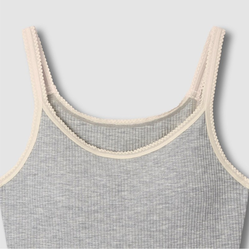 JAJU [JAJU] Women's Cotton Rayon Stretch Bra Camisole_Melange Oatmeal