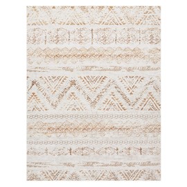 Area Rug Living Room Carpet: 5x7 Large Moroccan Soft Fluffy Geometric Washable Bedroom Rugs Dining Room Home Office Nursery Low Pile Decor Under Kitchen Table Light Brown/Ivory