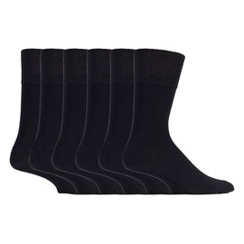 Gentle Grip Sock Shop 6 Pairs Mens Loose Soft Top Non Elastic Bamboo Socks (6-11 UK, SOMRM01)