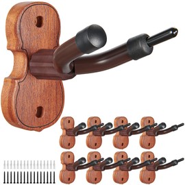 KKG Violin Wall Mount Violin Hanger 9 Pack with Bow Hook Home & Studio Rosewood Violin/Viola Stand