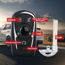 Aichiyu 13584500 13508406 13532385 Smart Remote Key Fob Replacement for Buick Envision 2016 2017 2018 2019 2020 315Mhz ID46 Chip Smart Remote Control Car Key FCC ID: HYQ4AA