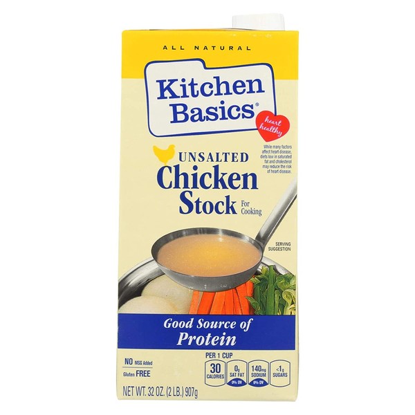 Kitchen Basics Unsalted Chicken Stock, 32 Ounce - 12 per case