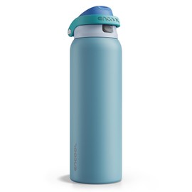 Encool SwiftSip Insulated Stainless Steel Water Bottle with Straw - Leak Proof Sports Water Bottle for School, Travel, Keeps Cold All Day, One-Touch Flip Lid, BPA-Free, 40 oz, Teal Blue