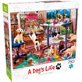 Buffalo Games - Steve Read - Painting Puppies - 750 Piece Jigsaw Puzzle for Adults -Challenging Puzzle Perfect for Game Nights - Finished Size is 24.00 x 18.00