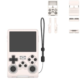 for R40S Pro Handheld Game Console Gaming Controller Silicone Grip Case ，Soft Skin Silicone Case Full Protective Case Cover with Lanyard-White