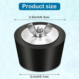 Honoson 2 Pcs 2 to 2.5 Inch Pool Winterizing Plugs PVC/Steel Pipe Plugs Rubber Hole Stoppers for Swimming Pool Return Skimmer Winter Expansion with SS Screw, Stainless Steel Bolt, Heavy Duty Rubber