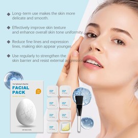 Tkekruh Facial Pack, Set of 8 Face Masks for Sebum Control, Moisturising Skin Care Mask for Smooth Skin Repair, Pore Tightening, Moisturising and Rejuvenating Effect