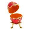 Egg Style Jewelry Trinket Box Zinc Alloy Hand Painted Enameled