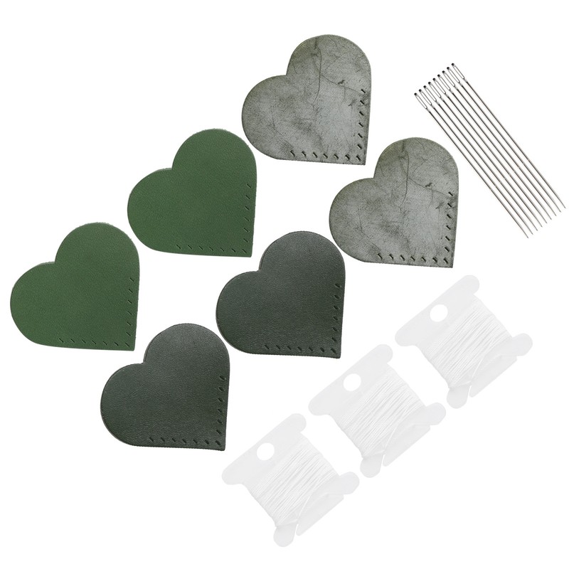 3 Set Page Corner HandMade HeartShaped Leather Bookmark Making Fabric