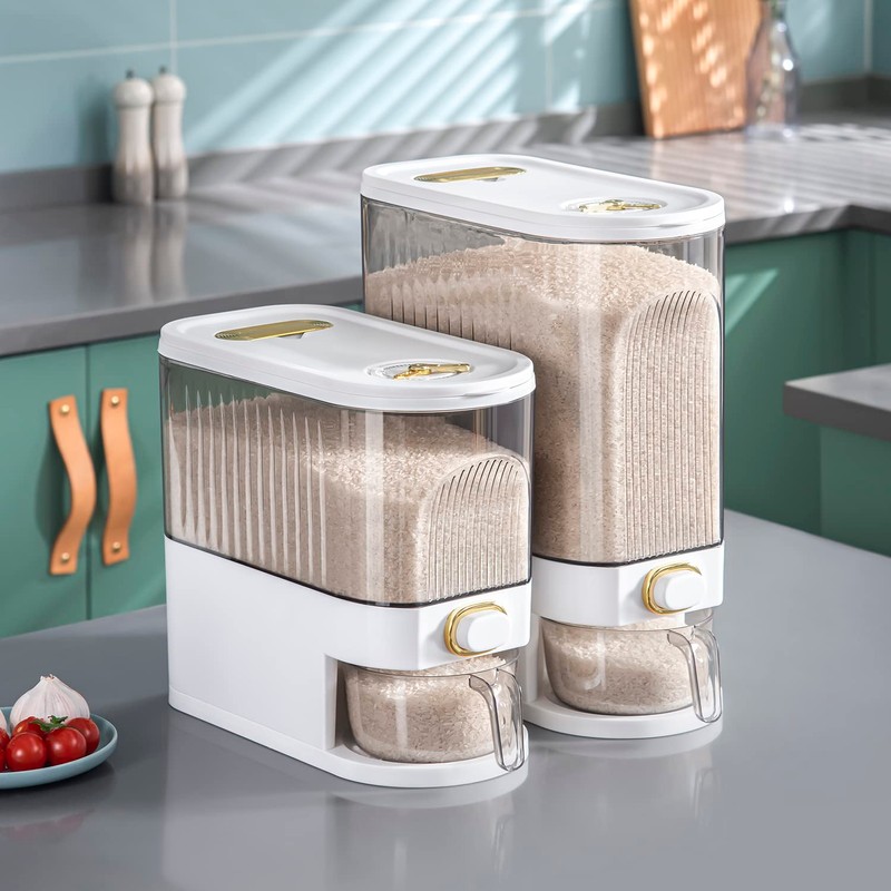 Sooyee 11Lbs Rice Dispenser, Large Grain Container Storage with Lid