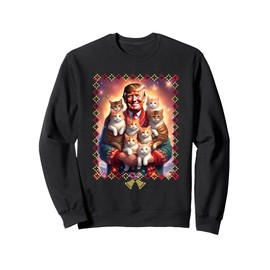 Funny Cat Lover Christmas Sweater Trump Ugly Christmas Sweatshirt