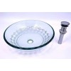 Lorixon 16" Clear Tempered Glass Vessel Sink Unique Square Pattern