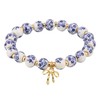 HJGPL 5 Pieces Multilayer Pearl Beaded Bow Bracelet Blue and