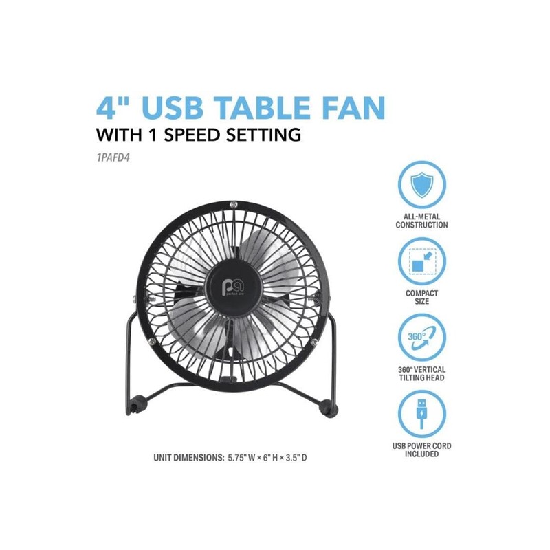 Perfect Aire 1pafd4 Table Fan, Black
