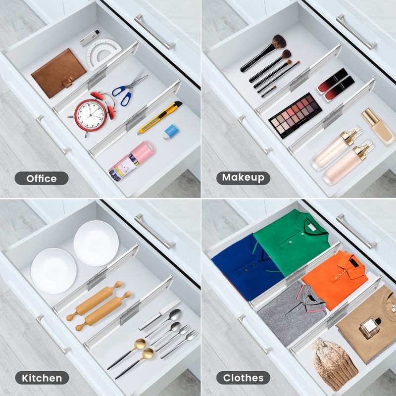 SPEREELER 5 Pack 6" High Adjustable Drawer Dividers for Clothes,Expandable