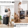 efluky 100L Laundry Basket with Wheels and Lid, Rolling Laundry