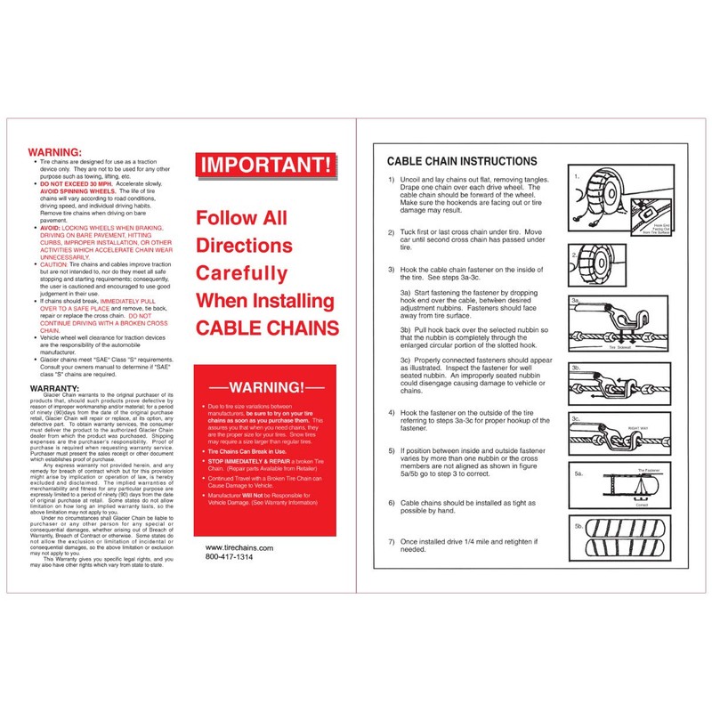TireChain.com P225/45R18, 225/45-18 Cable Link Tire Chains, priced per pair.