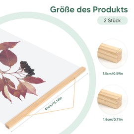 Dulov Pack of 3 A3 Poster Strips, Magnetic Poster Rail, Poster Strips, 31 cm, Poster Frame, Wooden Poster Hanger, Picture Rail, Poster Hanger for Posters, Picture Frames, Artwork, Photos, Prints