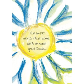 Thank You Greeting Card (5" x 7") by Art from the Heart | 3 Pack + 3 Envelopes (Two Words of Gratitude)