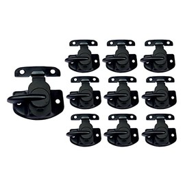 QCAA Cam-Action Windows Sash Lock & Keeper, Flat Black, 10 Pack, Made in Taiwan
