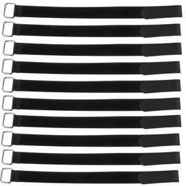 HANABASS 25 Pcs Catcher Shin Guard Replacement Straps, Adjustable Baseball Leg Guard Straps with Metal D-Rings, Softball Catchers Gear Accessory for Youth & Adult, Black, 14.3" x 1"