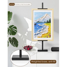 Baemin Weighted Base Tabletop Easel (Metal Easels for Display) (29" H Adjustable) Stable Frame Holder for Artwork & Photo Frames, Black