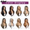 DÉBUT Synthetic Lace Front Wigs with Curtain Bangs, Ombre Blonde