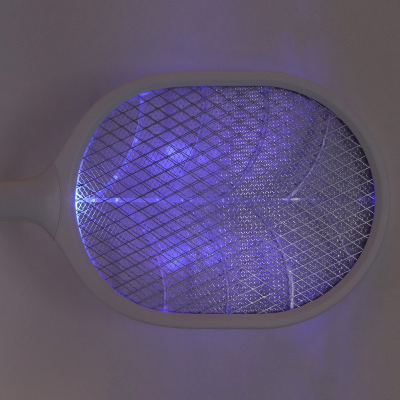 Electric Fly Swatter USB Charging Purple Light 3 Layers Safety