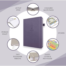 Daily Planner & appointment diary - Gratitude journal, wellness journal & Undated weekly planners and organisers - Desk journals for women & men - LUX Productivity Classic (LAVENDAR PURPLE)