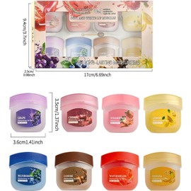 8PCS Mini Bálsamo de Labios y Máscara de Labios,Hidratante para Labios Muy Secos, Reparación Diurna y Nocturna para Aclarar Oscuros y Reducir Líneas Labiales