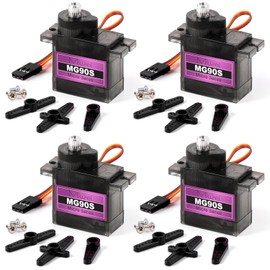 Miuzei MG90S 9G Micro Servo Motor Kit de Motor Engranaje Metálico para Coche RC, Robot, Helicóptero, Mini Servos para Proyecto Arduino (4)