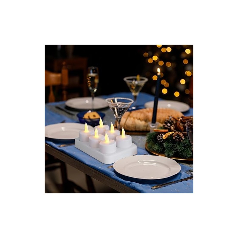 Brite Star 6 Count Rechargeable Tea Light with Recharging Station