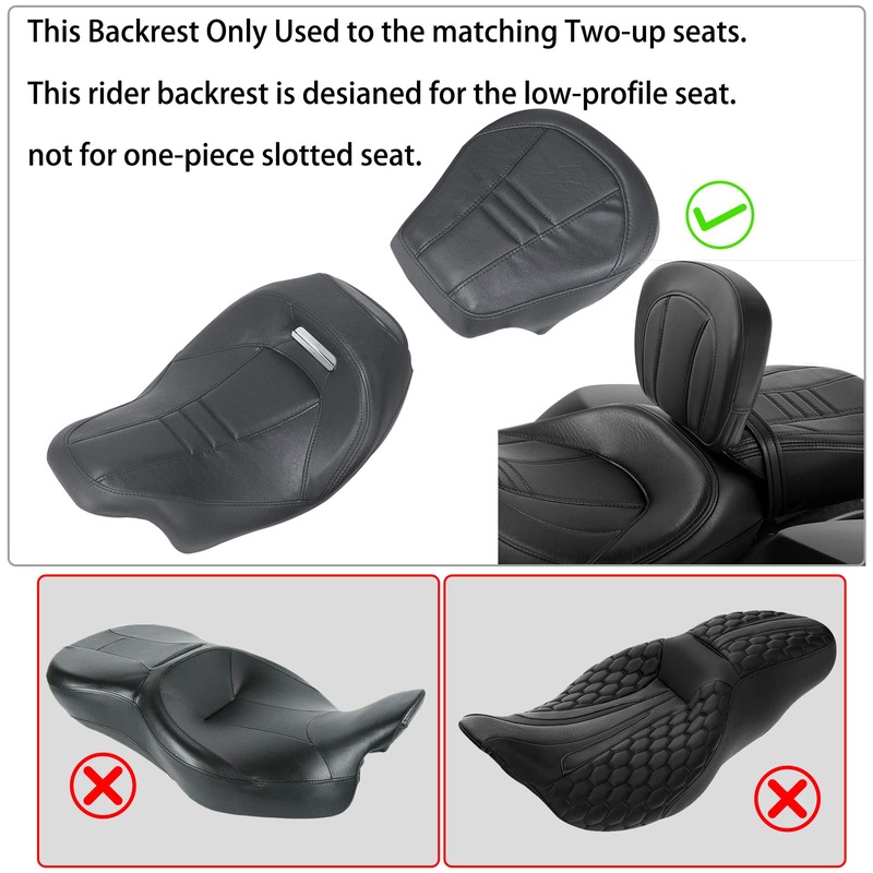 FOVPLUE Rider Backrest, Adjustable Driver Backrest Pad Kit fits for