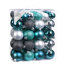 Inge-glas 50 Christmas Tree Baubles, Plastic, 4 cm and 6 cm Baubles in a Box, 50 Pieces